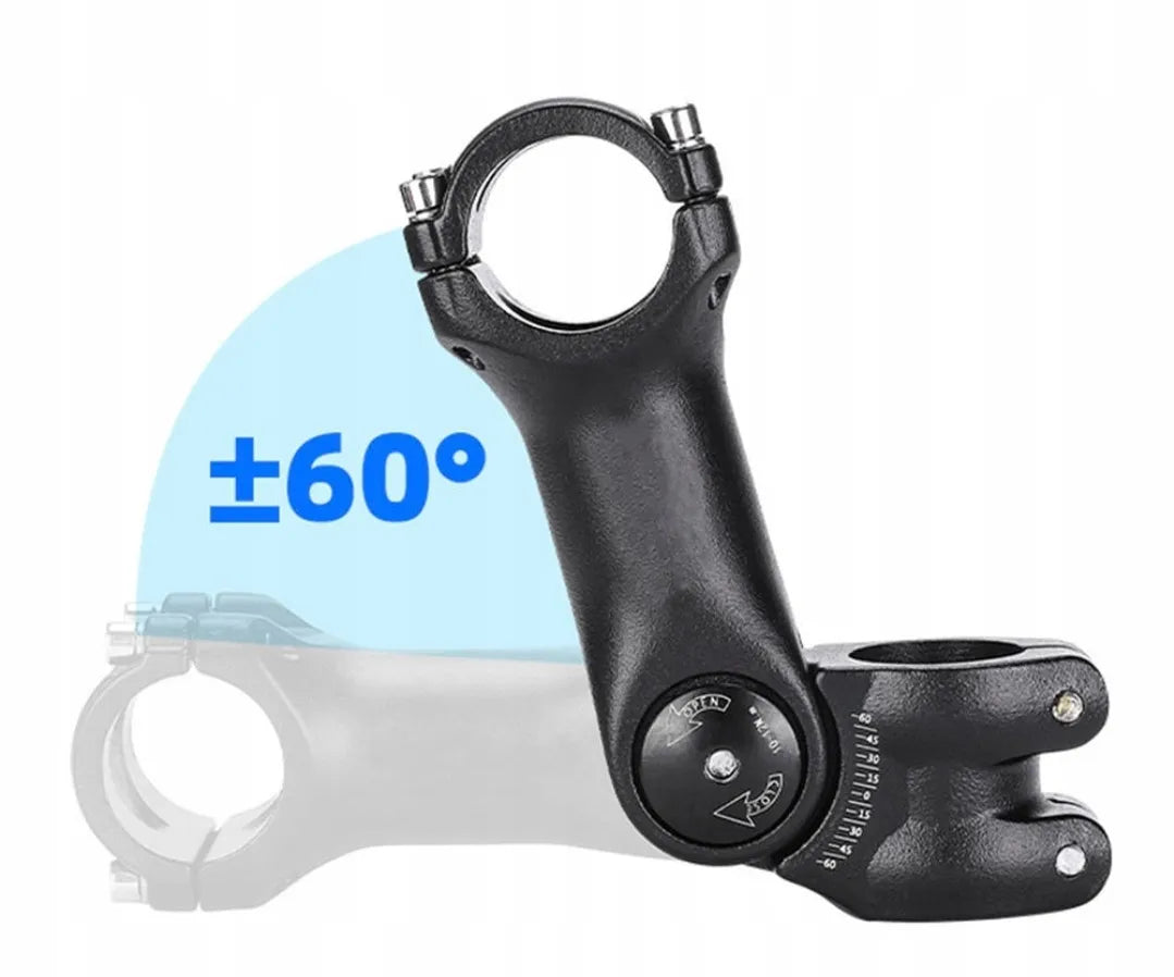 Mostek wspornik kierownicy rowerowy regulowany kąt 0-60° 31.8x100mm NOWY